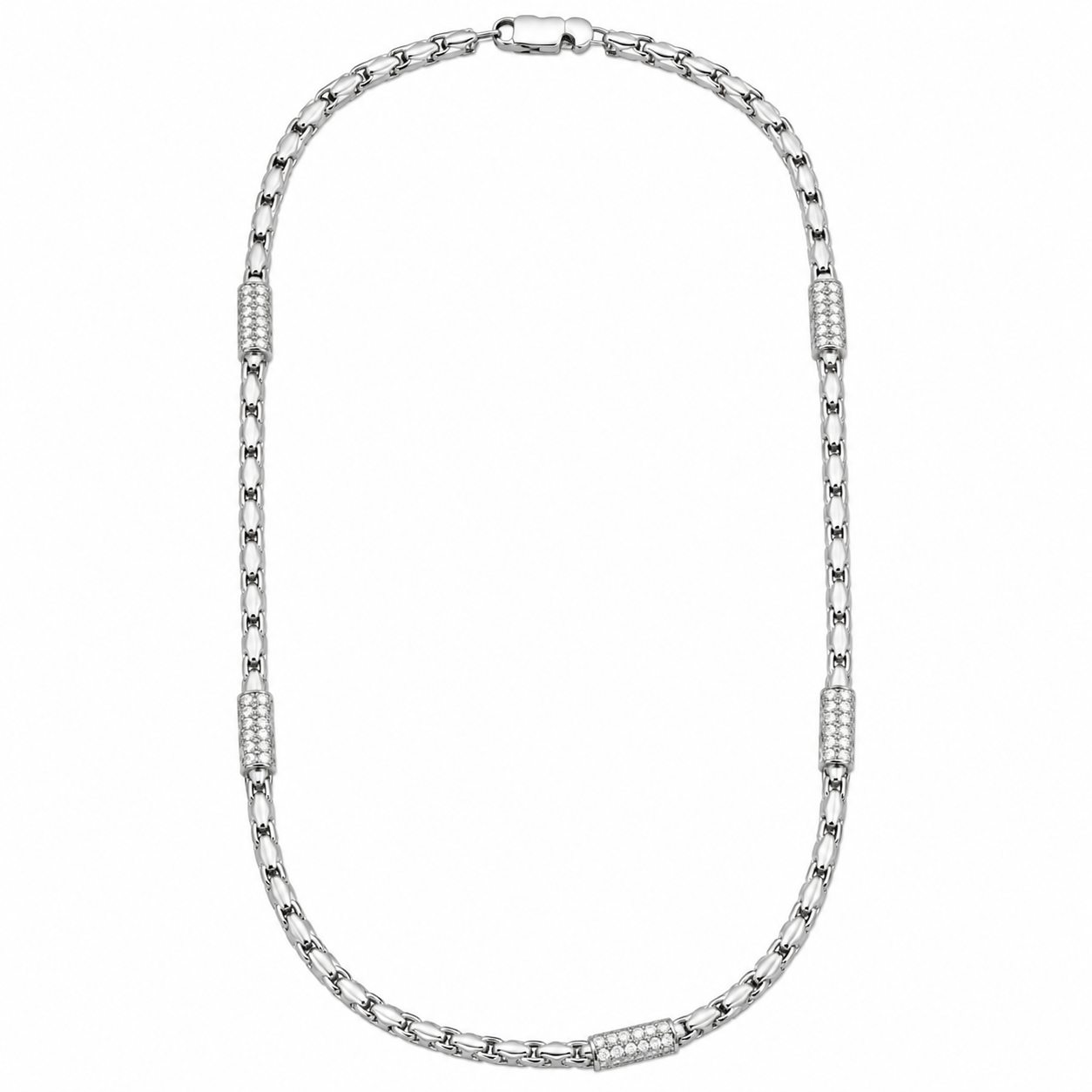 Daily Wear Men’s White Rhodium Silver Chain | 925 Sterling Silver Chain for Men Ch558