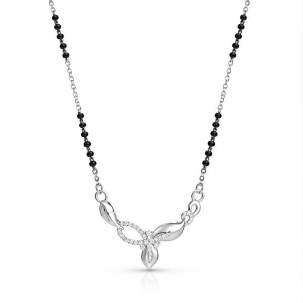 925 Silver Mangalsutra for Women – Butterfly Pendant Design MS046