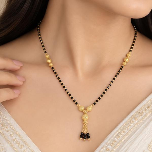 925 Silver Mangalsutra for Women – Gold Tone Traditional Pendant MS058