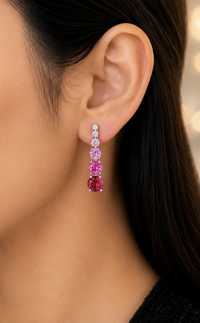 925 Sterling Silver Ruby Stone Earrings | Elegant Stud Earrings for Women ER127