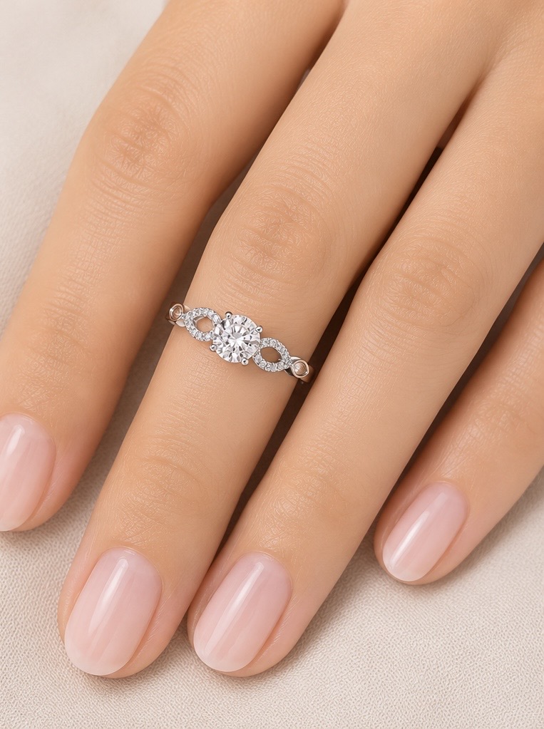 Infinity Solitaire Silver Ring for Women | 925 Sterling Silver Ring R0734