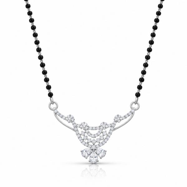 925 Silver Mangalsutra for Women – Multi-Layer Stone Pendant MS041
