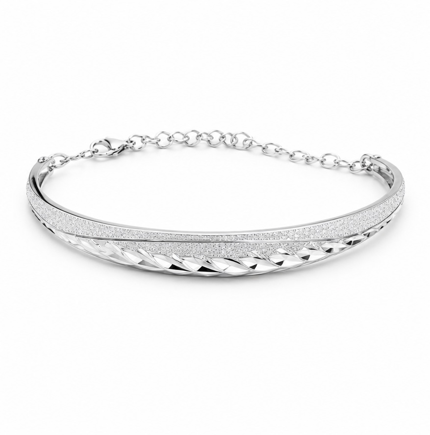 ✨ Celestial Sparkle Silver Bracelet Kada | Elegant 925 Silver Beauty for Women KADA056