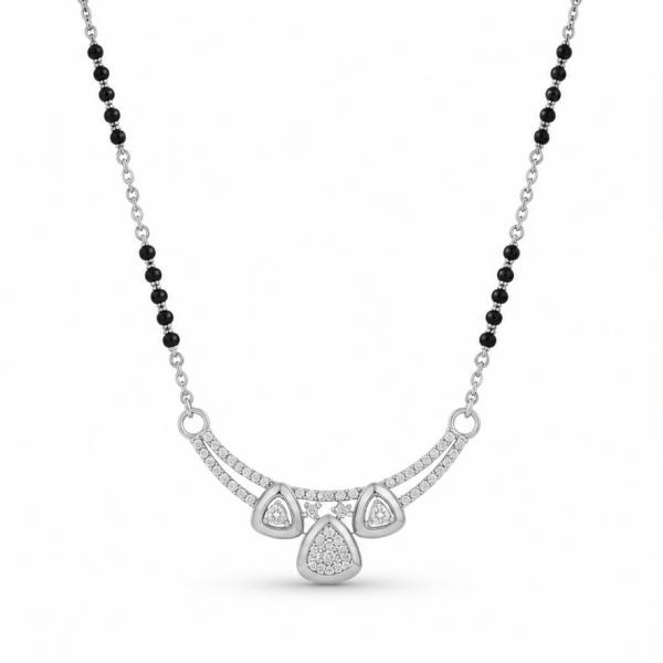 925 Sterling Silver Mangalsutra for Women – Triple Drop Pendant MS047